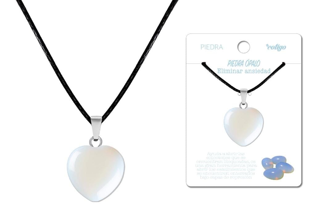 Colgante Corazón de piedra Ópalo