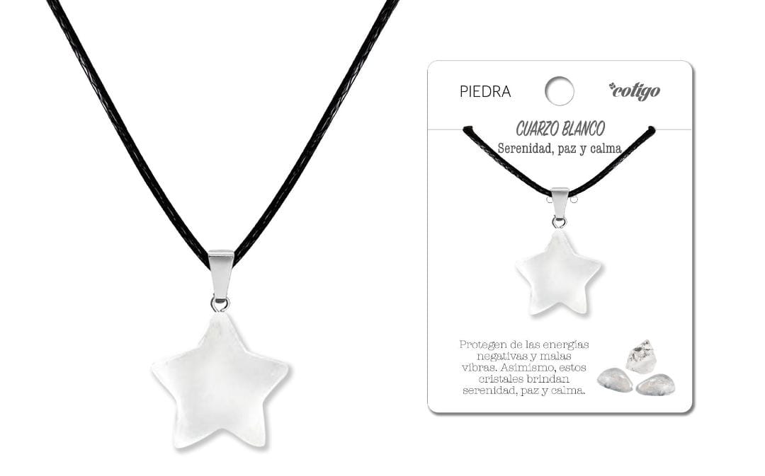 Colgante Estrella de piedra Cuarzo Blanco