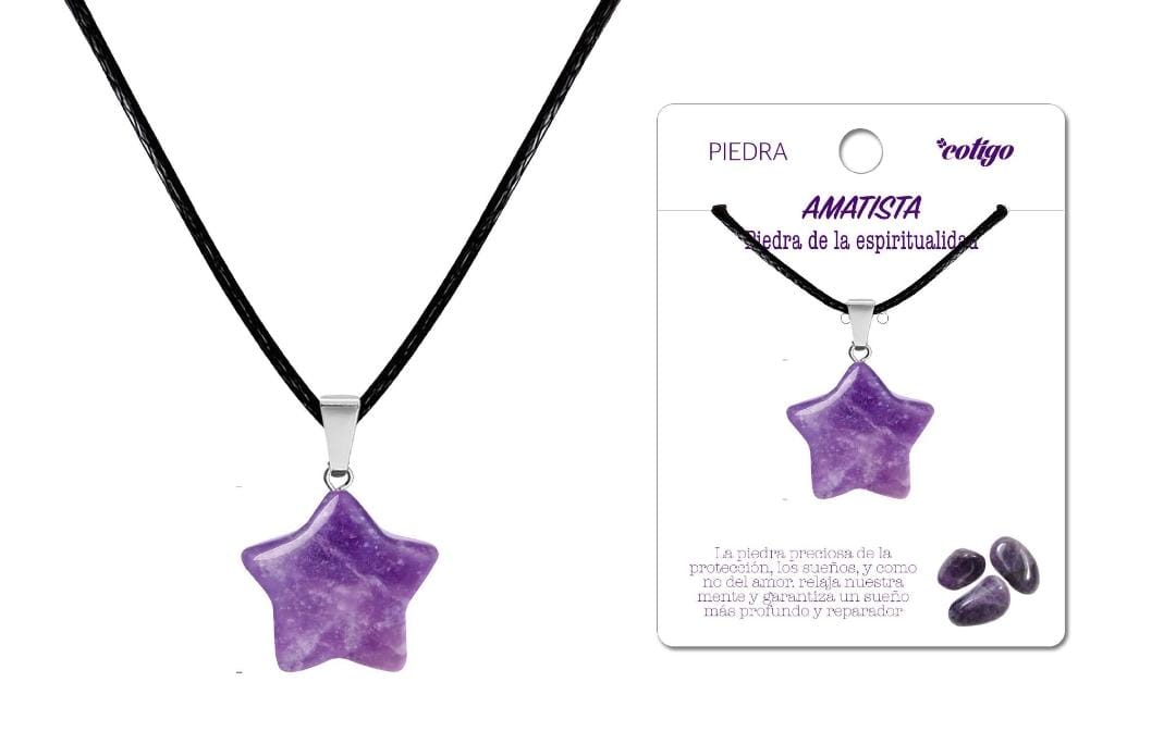 Colgante Estrella de piedra Amatista