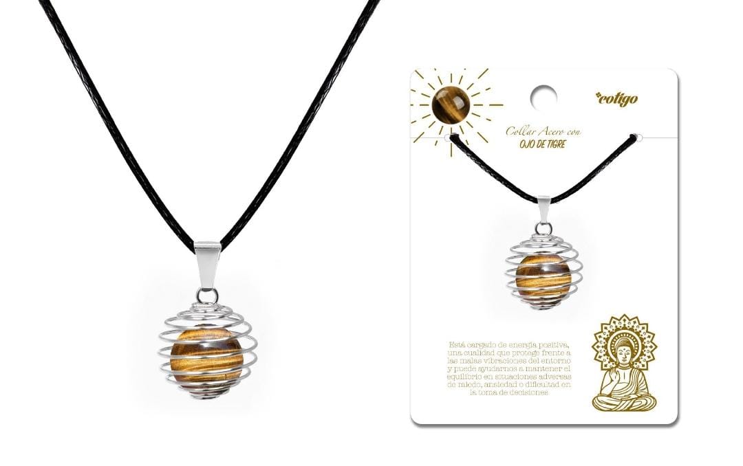 Colgante Esfera de piedra Ojo de Tigre